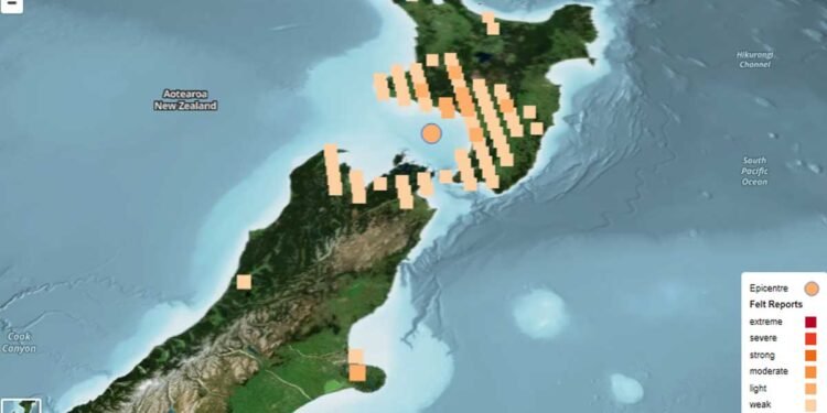 New Zealand Magnitude 4.8 Earthquake Shakes North Island