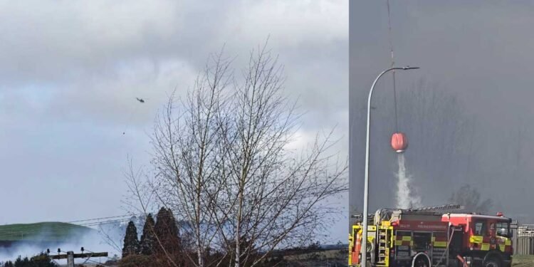 Fire Near Taupō Escalates as Strong Winds Threaten Building and Close Roads
